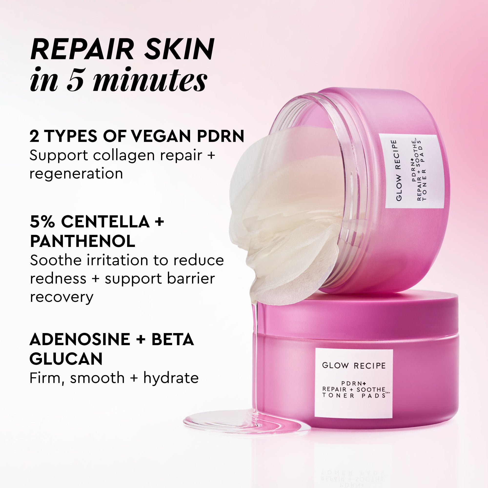PDRN+ Repair + Soothe Korean Toner Pads - Image 5